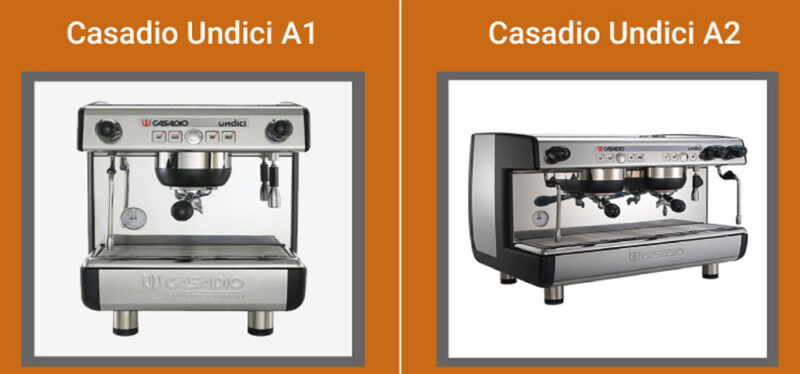 So sánh máy pha cà phê Casadio Undici A1 A2